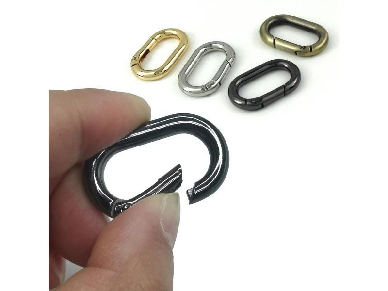 Oval Spring O Ring Openable Trigger Clasp For Leather Craft Bag Carousel 2