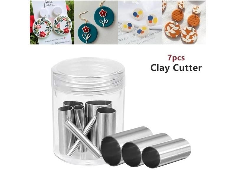 7pcs/set Hole Hollow Round Cutter Pottery Tools Polymer Clay Tools Clay Carousel 2