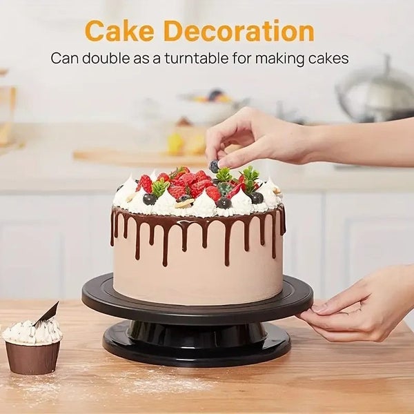 11 Inch Spinning Turntable Engraving Wheels Spinning Cake Turntable Black Carousel 2