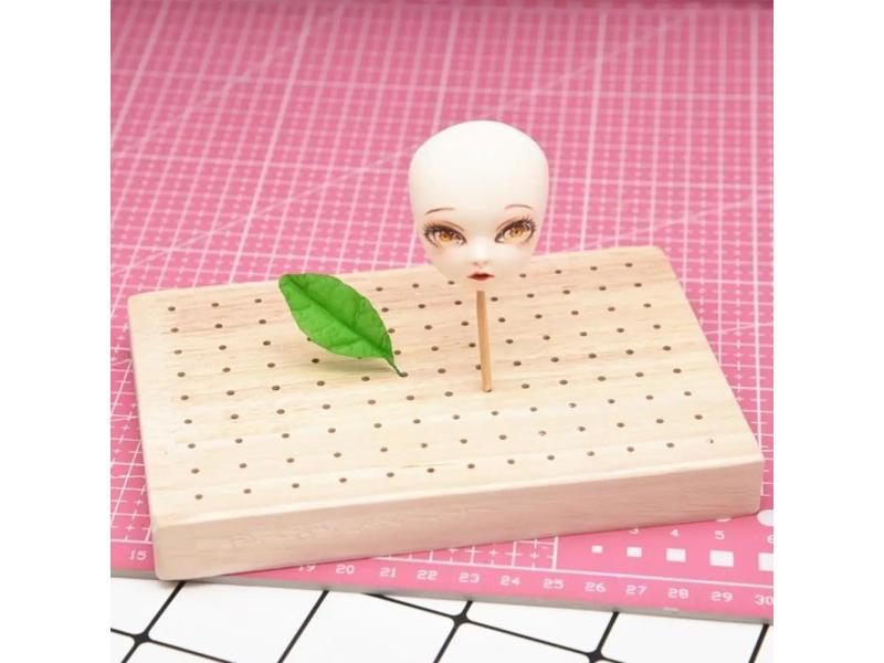 Square Round Holes Wooden Pottery Clay Base Plug Board Modeling Tools Carousel 2