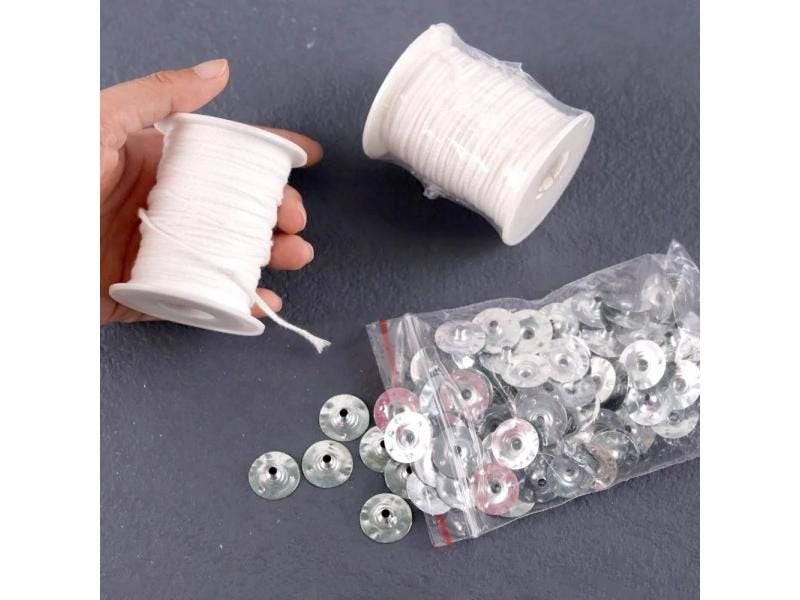 61M Cylindrical Smokeless Candle Cotton Thread For DIY Woven Wick Handmade Carousel 2