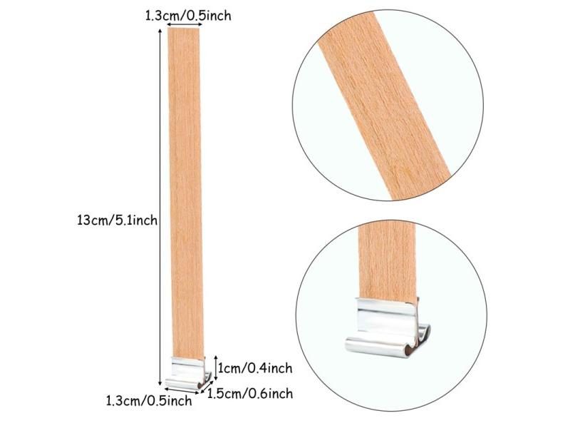 10pcs Wooden Candles Wick With Sustainer Tab Candle Wick Core For DIY 13cm Carousel 1