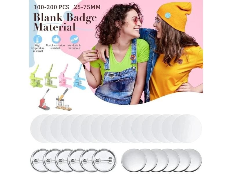 100/200Pcs DIY Badges Pin Button Parts Kit 25-75MM Iron-Base Badges Kits Carousel 2