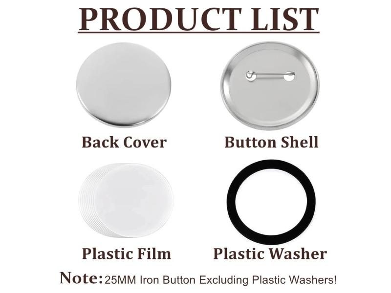 100/200Pcs DIY Badges Pin Button Parts Kit 25-75MM Iron-Base Badges Kits Carousel 1