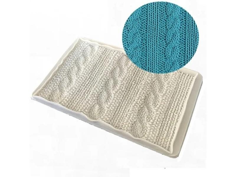 Sweater Pattern Knitting Texture Woolen Yarn Shape Silicone Mold Fondant Cake Carousel 2