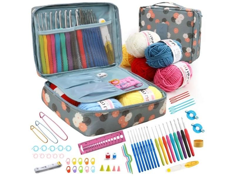 Hot Wool Crochet Kit Storage Bag Knitting Crochets Yarn Sewing Accessories Carousel 1