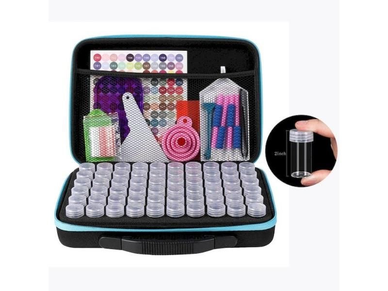 30/60/120 Grids Diamond Painting Tools Kits Accessories Box Pen Carousel 1