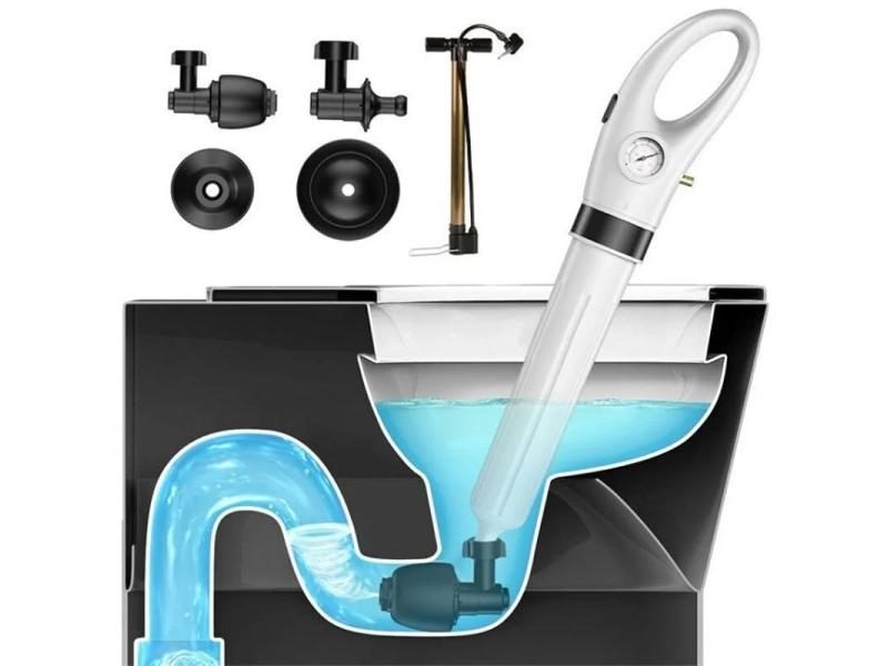 High Pressure Sewer Dredge Clogged Remover Pipe Toilet Plungers Drain Blaster Carousel 1