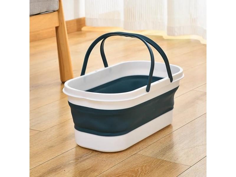 Portable Mop Bucket Foldable Laundry Basket With Wheel Folding Water Basin Carousel 1