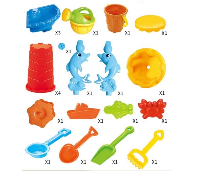PTN ROUND Kids Child Outdoor Sand and Water Table Play Set Toys Beach Sandpit Carousel 3