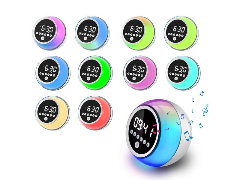 Multi-Function Alarm Clock Bluetooth Speaker LED Night Lights Kids Bedroom Carousel 1