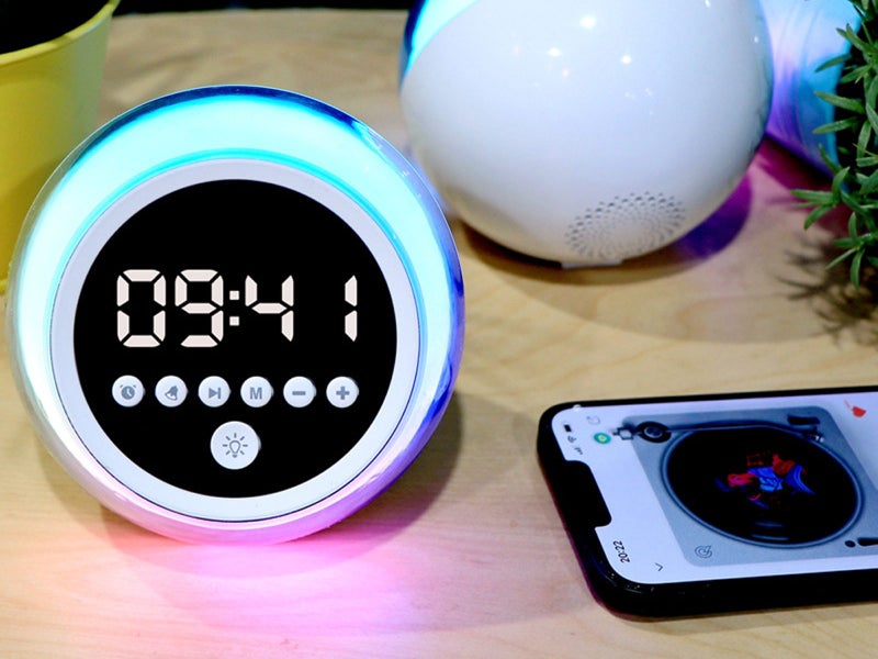 Multi-Function Alarm Clock Bluetooth Speaker LED Night Lights Kids Bedroom Carousel 6