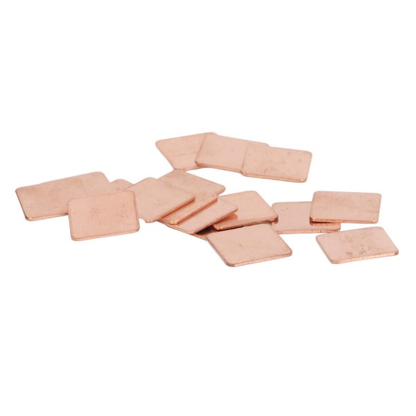 100Pcs Heatsink No Burr Red Copper Plate Cooler Heat Sink Thermal Pad Shim Carousel 1