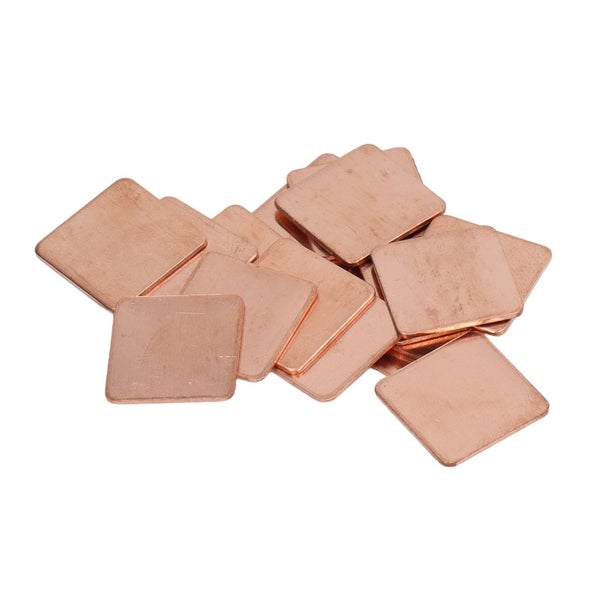 100Pcs Heatsink No Burr Red Copper Plate Cooler Heat Sink Thermal Pad Shim Carousel 3