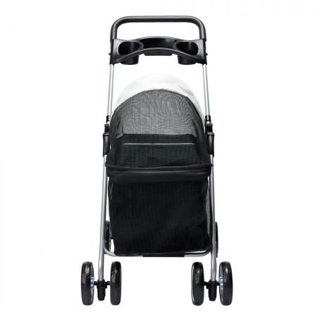 Pet Stroller Dog Cat Pram Foldable Carrier Large Travel 4 Wheels Pushchair Black Carousel 2