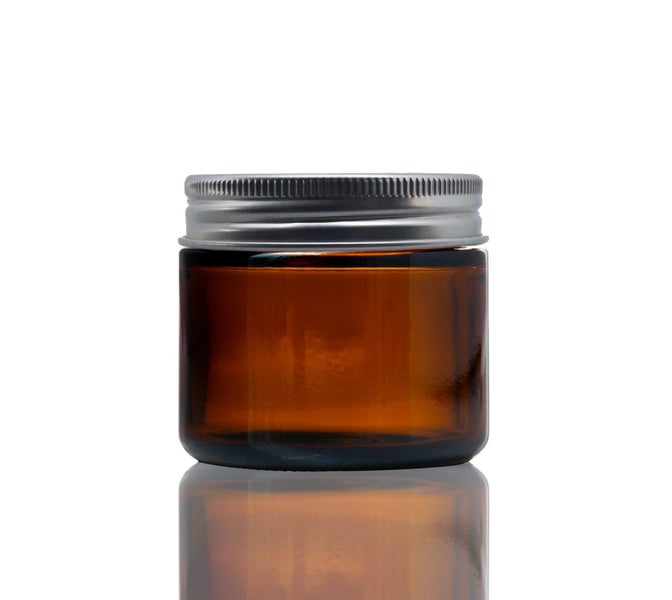 60ml Amber Glass Jar - with Aluminium Silver Lid Carousel 1