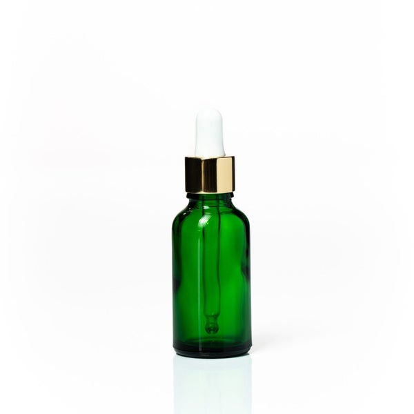 Euro 30ml Green Glass with Gold Dropper Cap Carousel 1