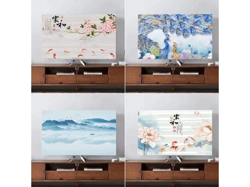 New Landscape Elastic Force Television Hood TV Dust Cover Cloth 32-75 Inch Carousel 2