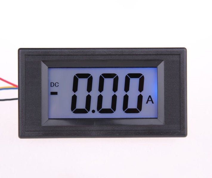 Ammeter Panel LCD +/- 5A 10A 20A 30A 50A 100A 200A 500A Backlit Blue Solar Carousel 2