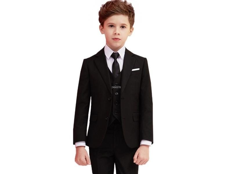 Boys Black 007 Wedding Suit Kids Formal Blazer Set Carousel 2