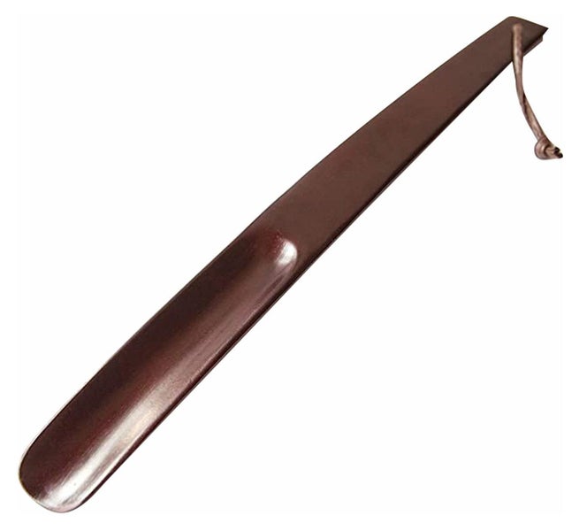Brown Natural Wood Shoe Horn With Leather Thong Carousel 1