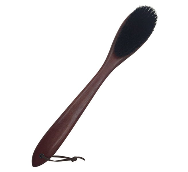 Cherry Wood Shoe Brush With Horn With Leather Thong Carousel 1