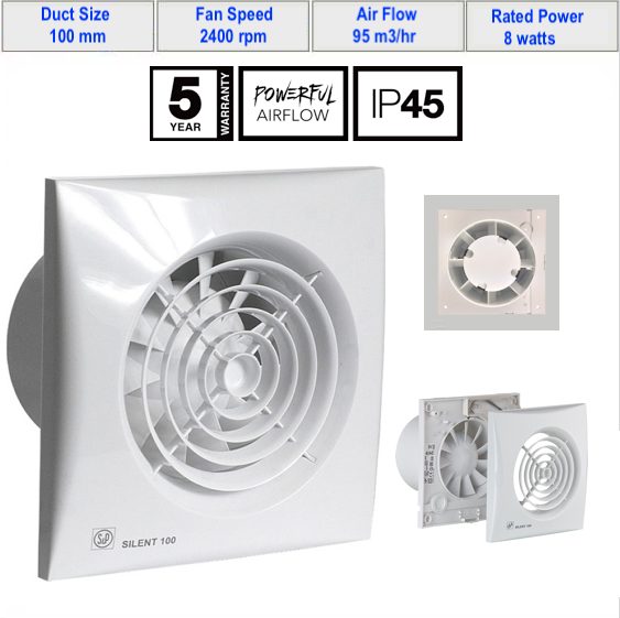 Extractor Fan Silent Series 100mm Duct Size Carousel 2