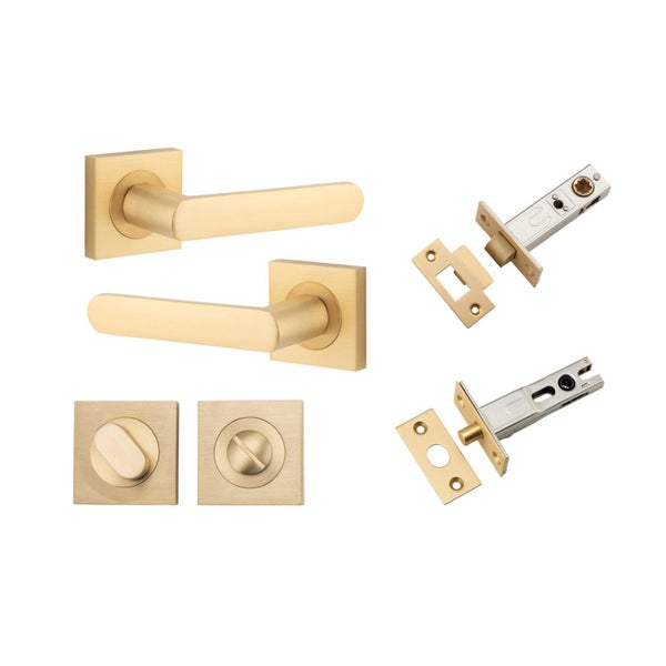 Iver Osaka Door Lever Handle on Square Rose Privacy Kit Carousel 1