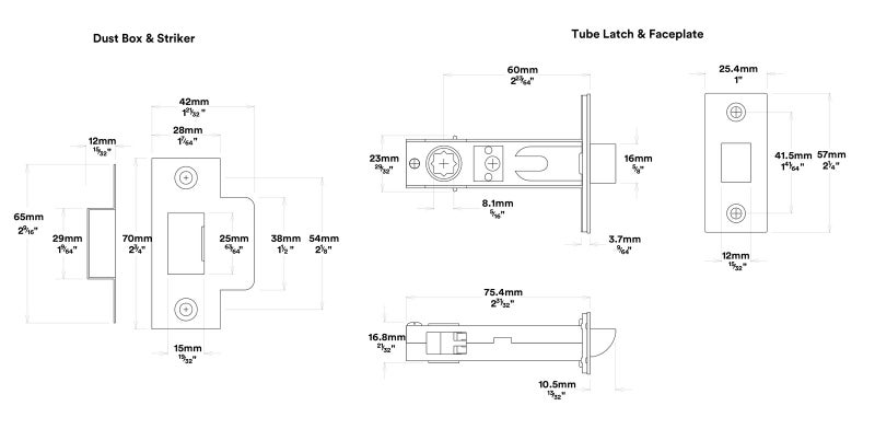 Iver Osaka Door Lever Handle on Square Rose Privacy Kit Carousel 5