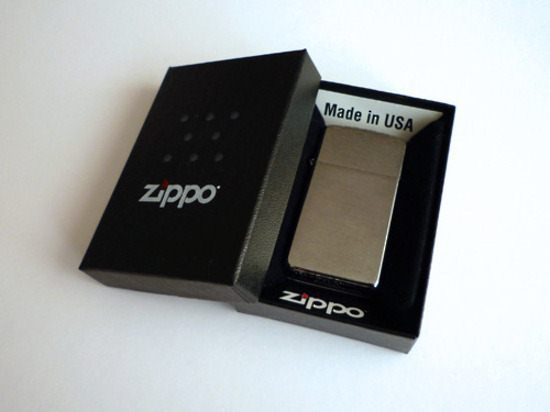 Zippo Slim Brush Chrome Lighter - 1600 Carousel 1