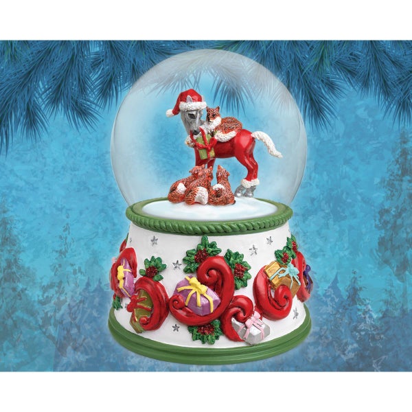 Breyer Foal and Foxy Friends Musical Snow Globe Carousel 2