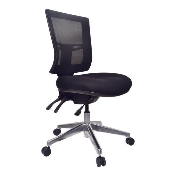 Buro Metro II Mesh Back Ergonomic Office Chair, Polished Aluminium Base Carousel 1