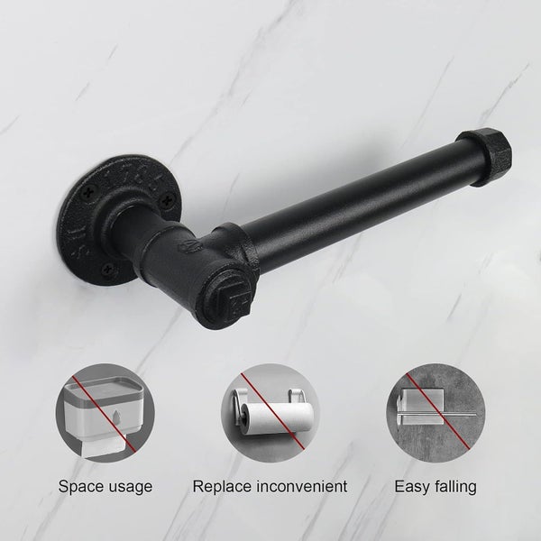 Wall Mounted Industrial Pipe Toilet Paper Holder New Carousel 1