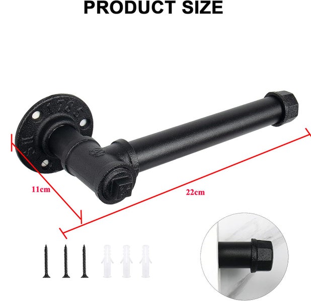Wall Mounted Industrial Pipe Toilet Paper Holder New Carousel 2