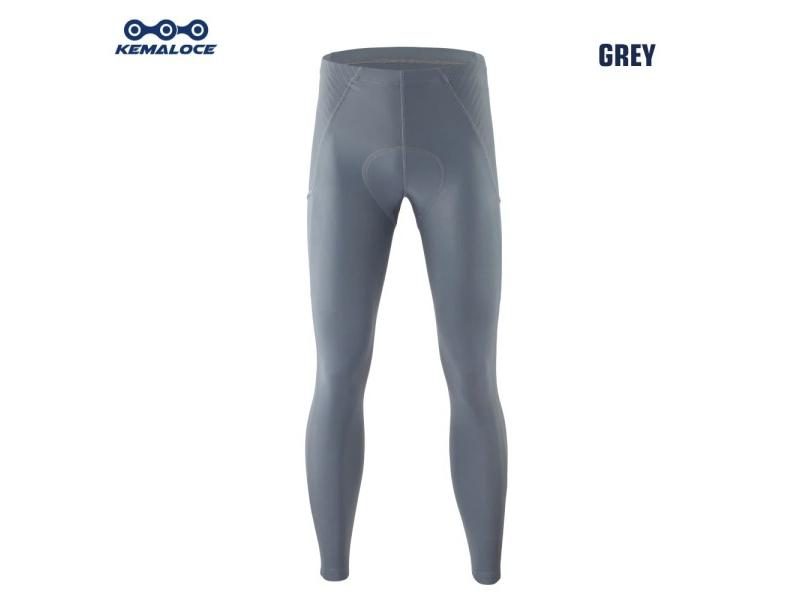 KEMALOCE Cycling Long Pants Men Autumn Blue Grey Gel Pad Reflective Bike Bib Carousel 1