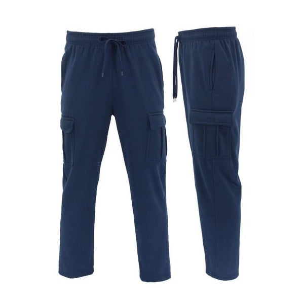 FIL Men's Cargo Fleece Track Pants - Navy Carousel 1