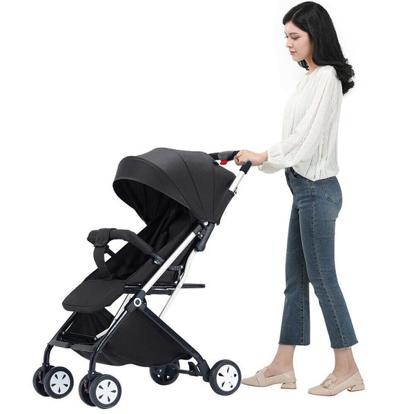 Black Easy Fold Lightweight Compact Baby Stroller Pram Travel Carry on Plane Carousel 2