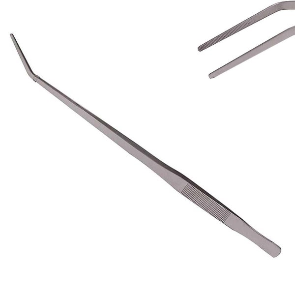 18.9 Inch Extra Long Stainless Steel Curved Tip Tweezer For Aquarium Fishtank, R Carousel 1