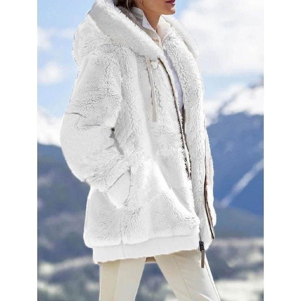New Autumn/Winter Loose Plush Zipper Hooded Coat for Carousel 1