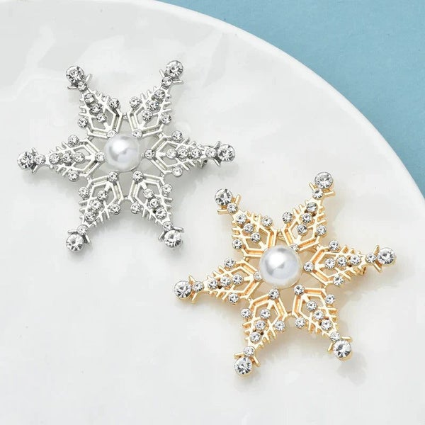 Sparkle In Winter Snowflake Brooches With 2 Colour Rhinestones Carousel 5