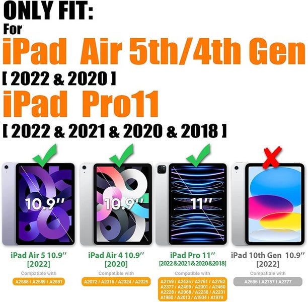 iPad Pro 11 inch 4th/3rd/2nd/1st Multi-Angle Stand Card Holder Case-Black Carousel 2