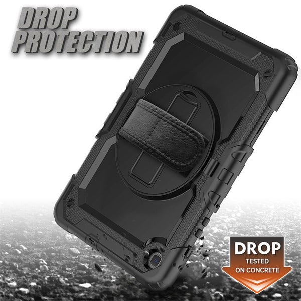 Samsung Galaxy Tab S6 Lite 10.4 inch Hand Strap Stand Case-Black&Black Carousel 8