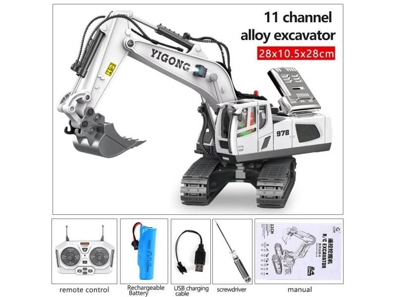 2.4G Remote Control Excavator Car 1:20 2.4GHz RC Engineering Vehicle Crawler Carousel 1