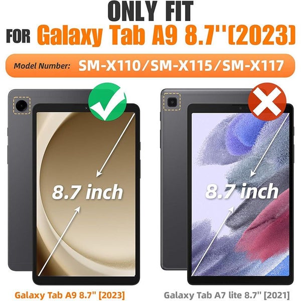 Samsung Galaxy Tab A9 8.7 inch 2023 Drop Protection Stand Case-RainbowBlue Carousel 2