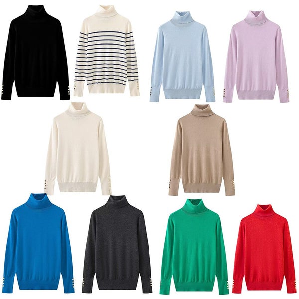 Women's fashion basic style standing collar Carousel 2