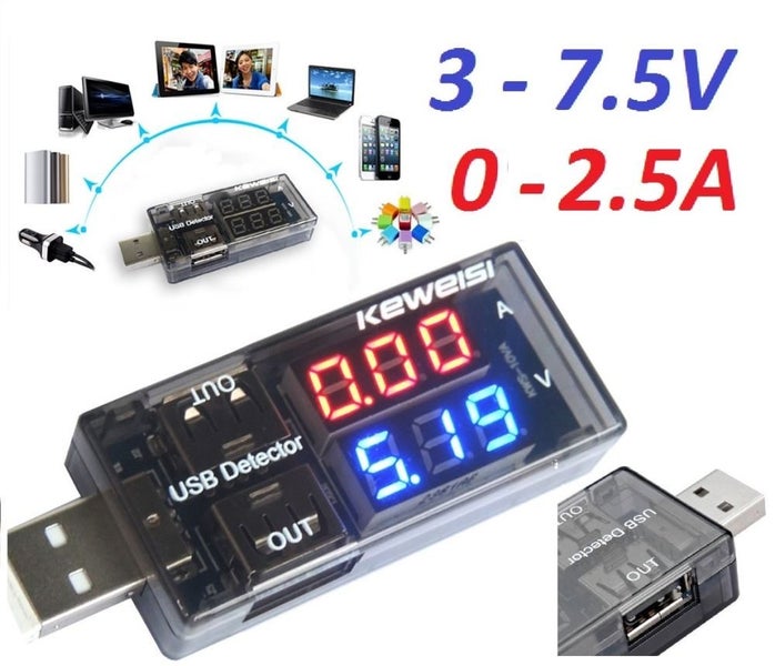 USB Power Current Voltage Tester NEW Clear window OC7 Carousel 1