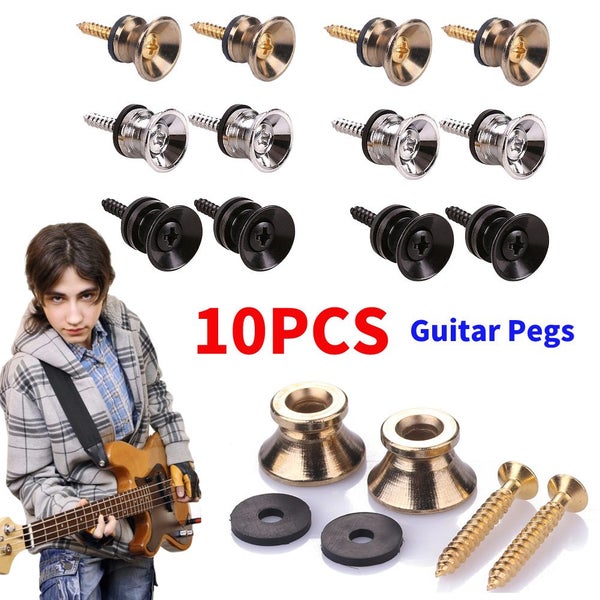 10pcs Guitar Pegs for Acoustic Electric Bass Ukulele Guitar Strap Carousel 2