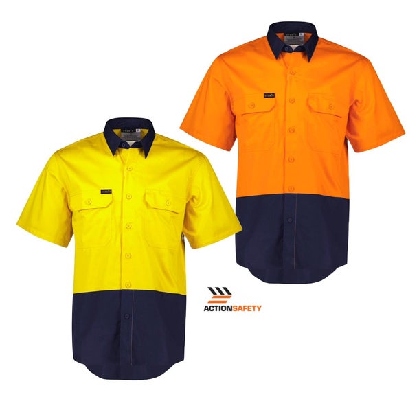 Syzmik Mens Hi Vis SS Shirt - Orange or Yellow - 2XS to 7XL Carousel 1