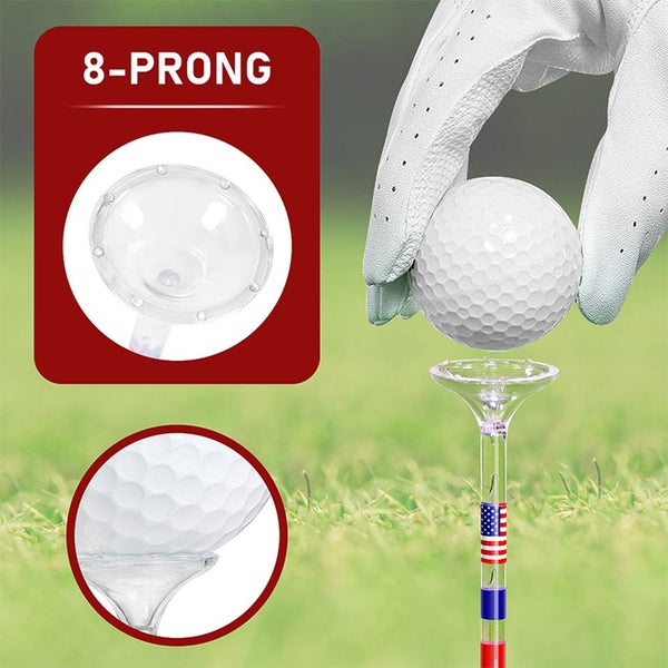 50Pcs Golf Tees Reduce Friction and Side Spin Transparent Plastic Carousel 1
