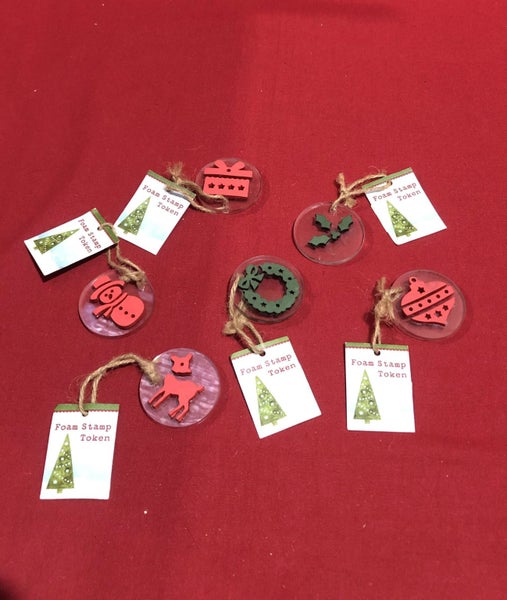 Craft Creations Christmas Foam Stamps Hanging Ornaments set of 6 GR15-16-Set C Carousel 1